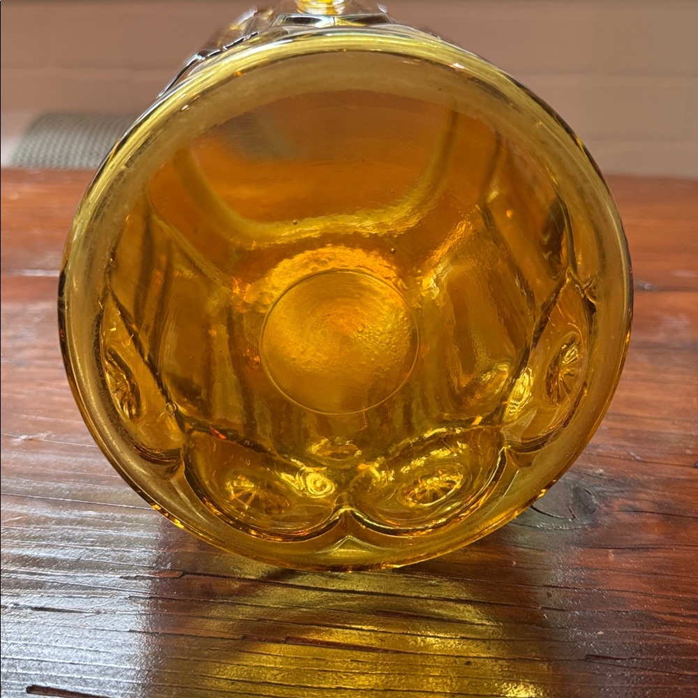 LE Smith Moon and Stars Amber Glass Canister Large no lid - Picture 5 of 5